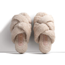 Load image into Gallery viewer, Pantuflas de mujer hechas en peluche y en planta gruesa para mantener el pie abrigado