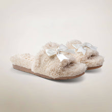 Cargar imagen en el visor de la galería, Pantuflas para novias con blonda y lazo