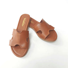 Cargar imagen en el visor de la galería, Sandalias de mujer color natural en cuero liso